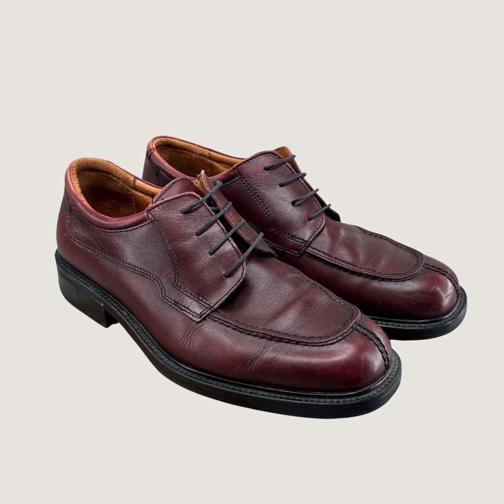 Bill Blass Evans Dress Shoes 9.5D Burgundy Leather Italian Oxford Derby Vintage